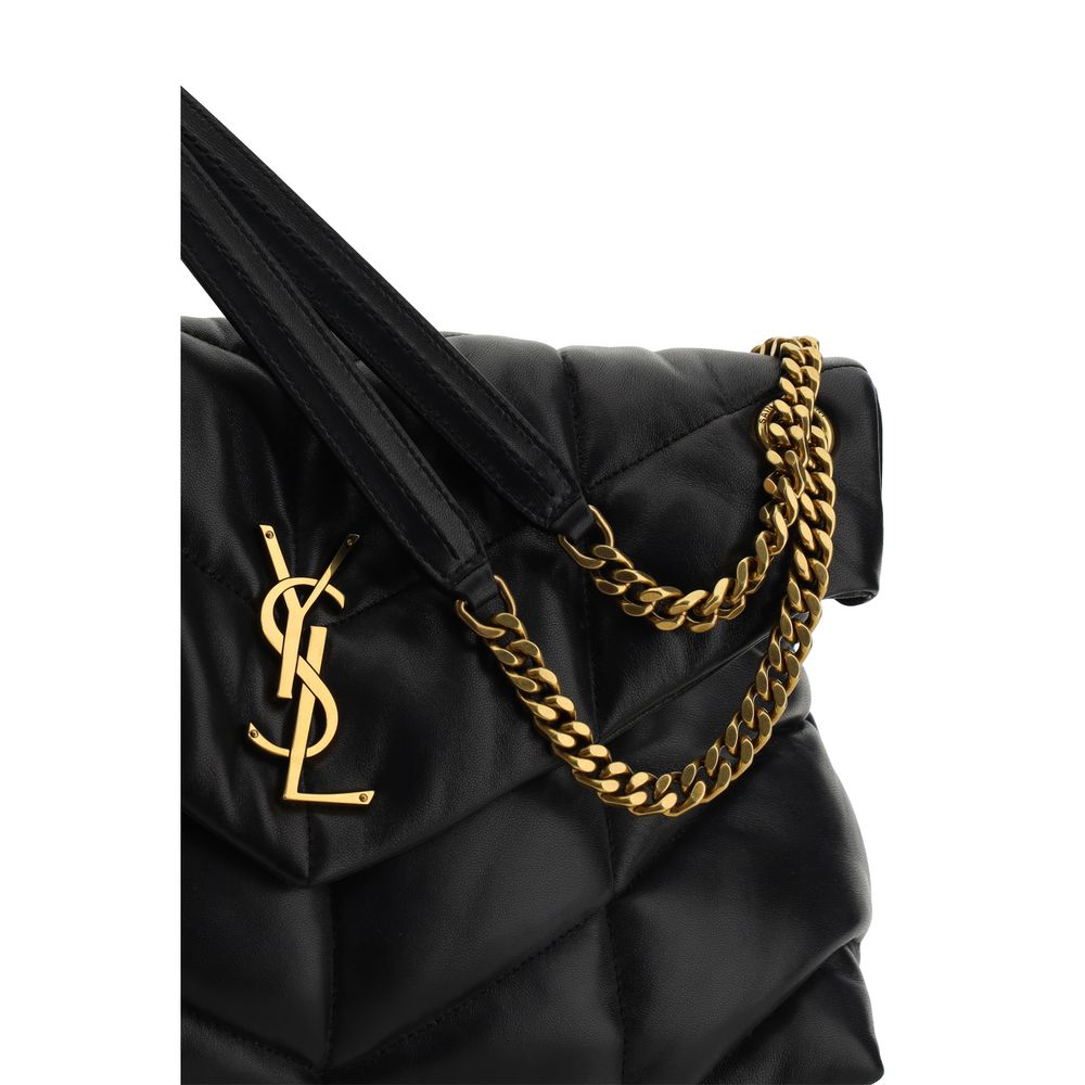 Saint Laurent Schultertasche aus schwarzem Lammleder
